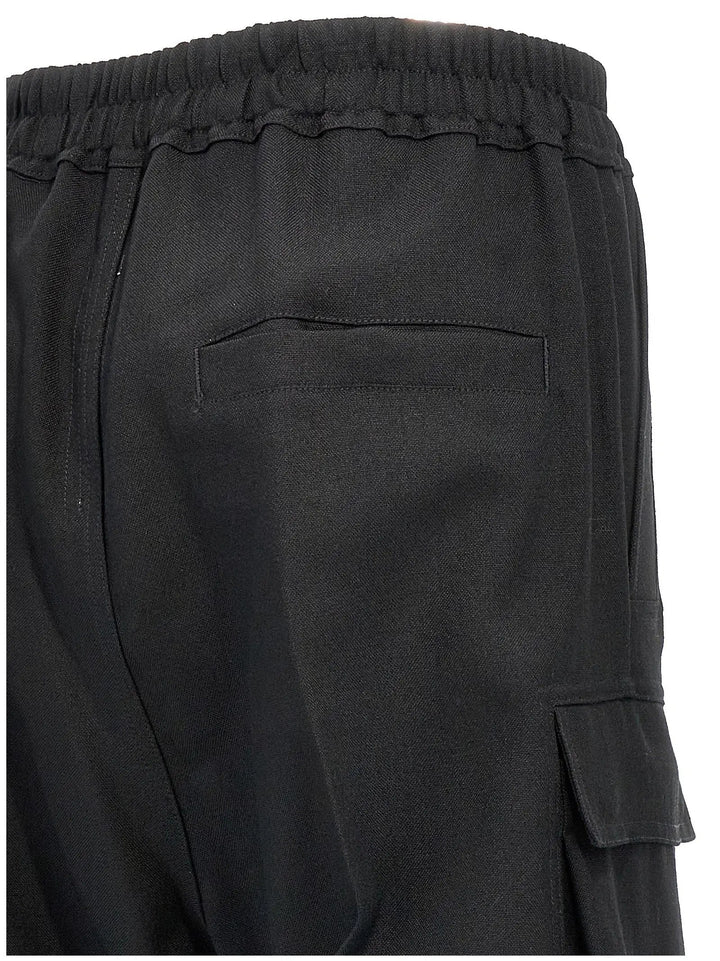 Rick Owens Black Wool Cargo Pants