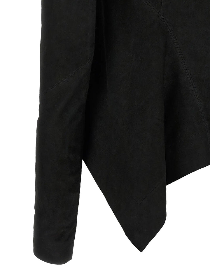 Rick Owens Black Lamb Leather Leather Jacket
