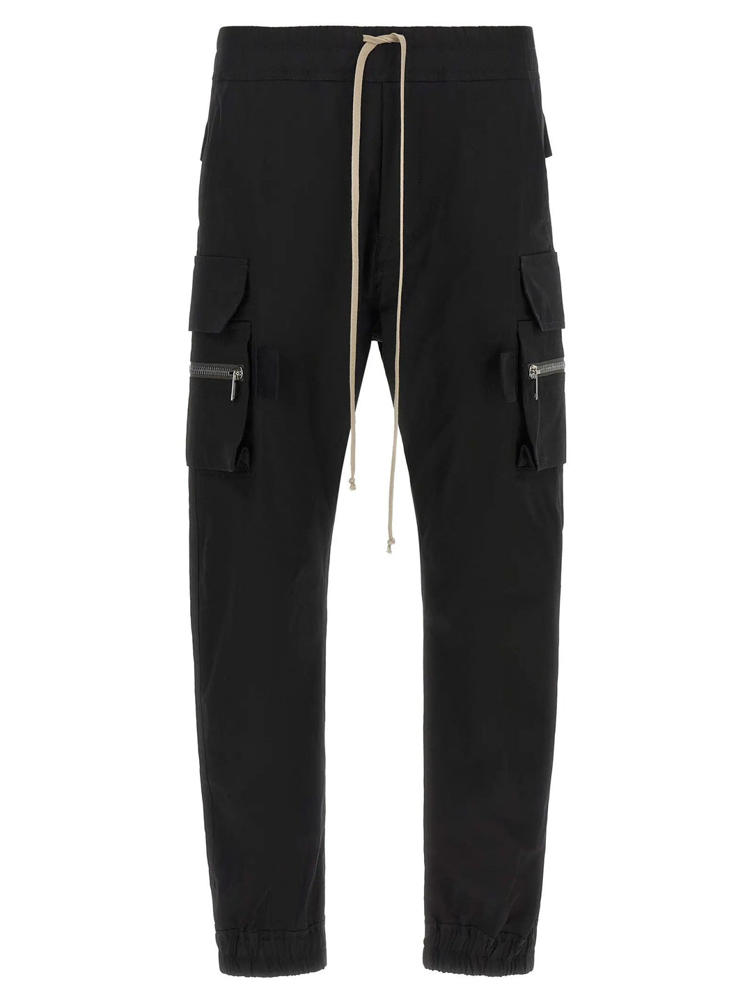 Rick Owens Black Cotton Cargo Pants
