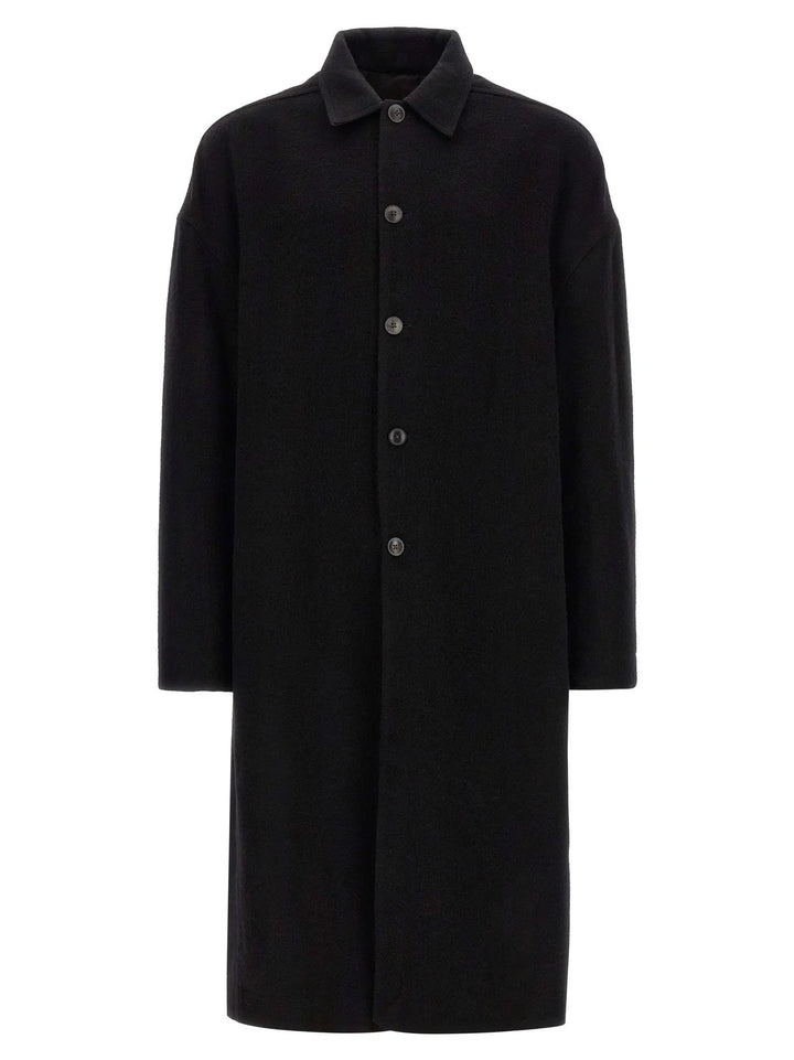 Rick Owens Sample Sale | Rick Owens Black Virgin Wool Coat - | Designer outlet