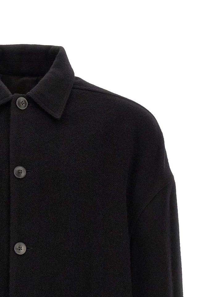 Rick Owens Sample Sale | Rick Owens Black Virgin Wool Coat - | Designer outlet