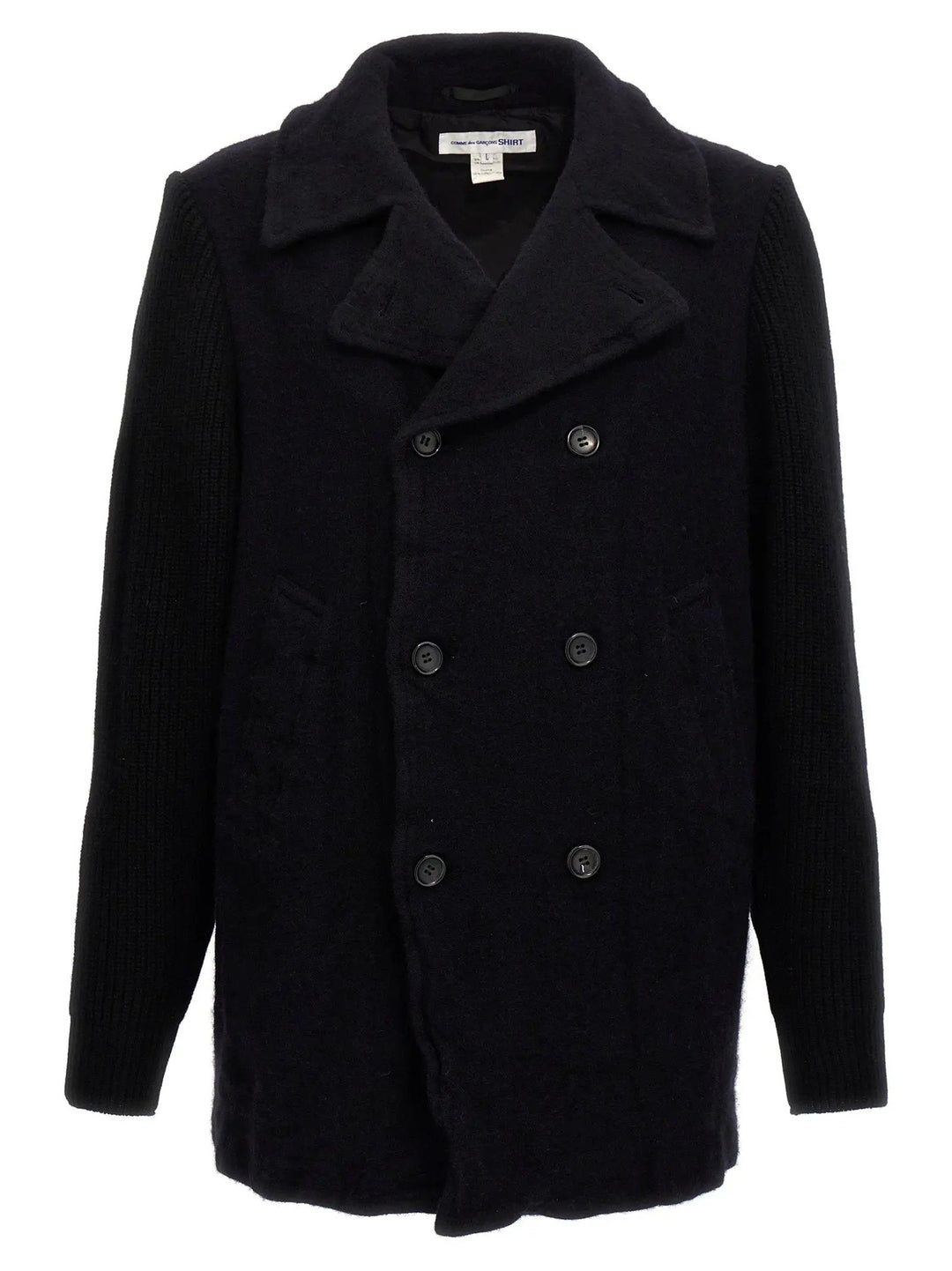 Comme Des Garçons Blue Wool Coat