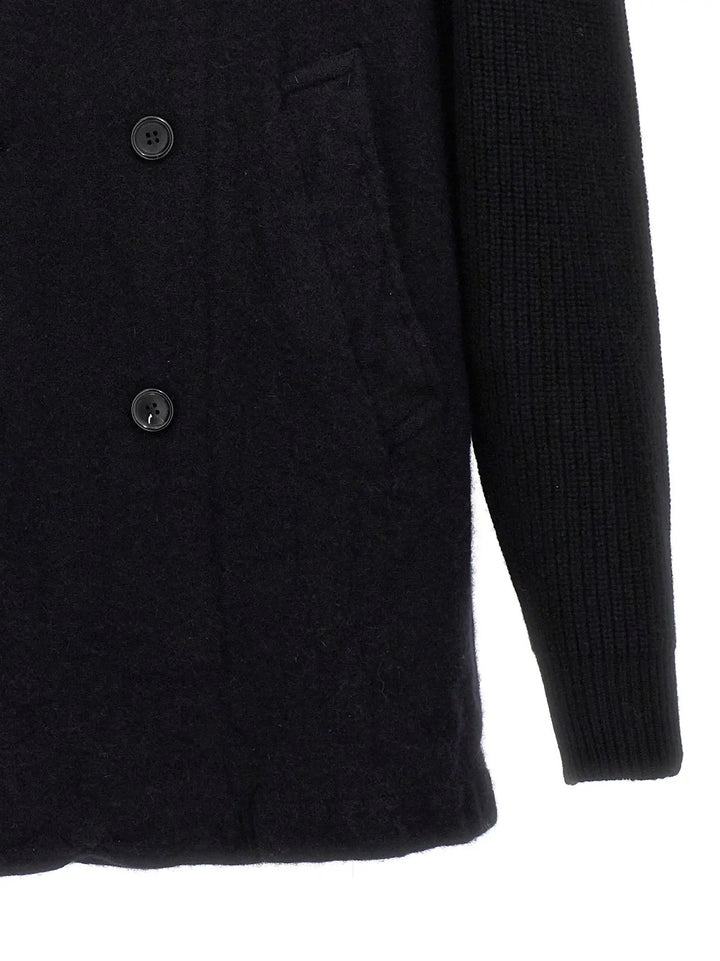 Comme Des Garçons Blue Wool Coat