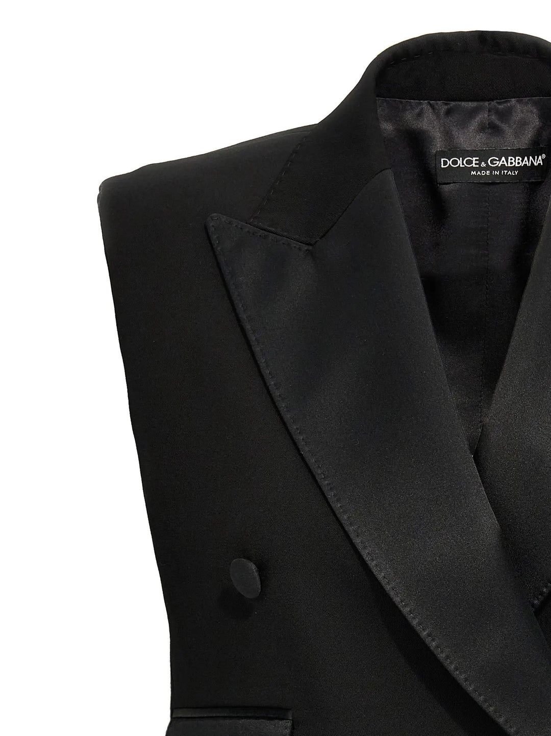 Dolce &amp; Gabbana Black Silk Sleeveless Jacket