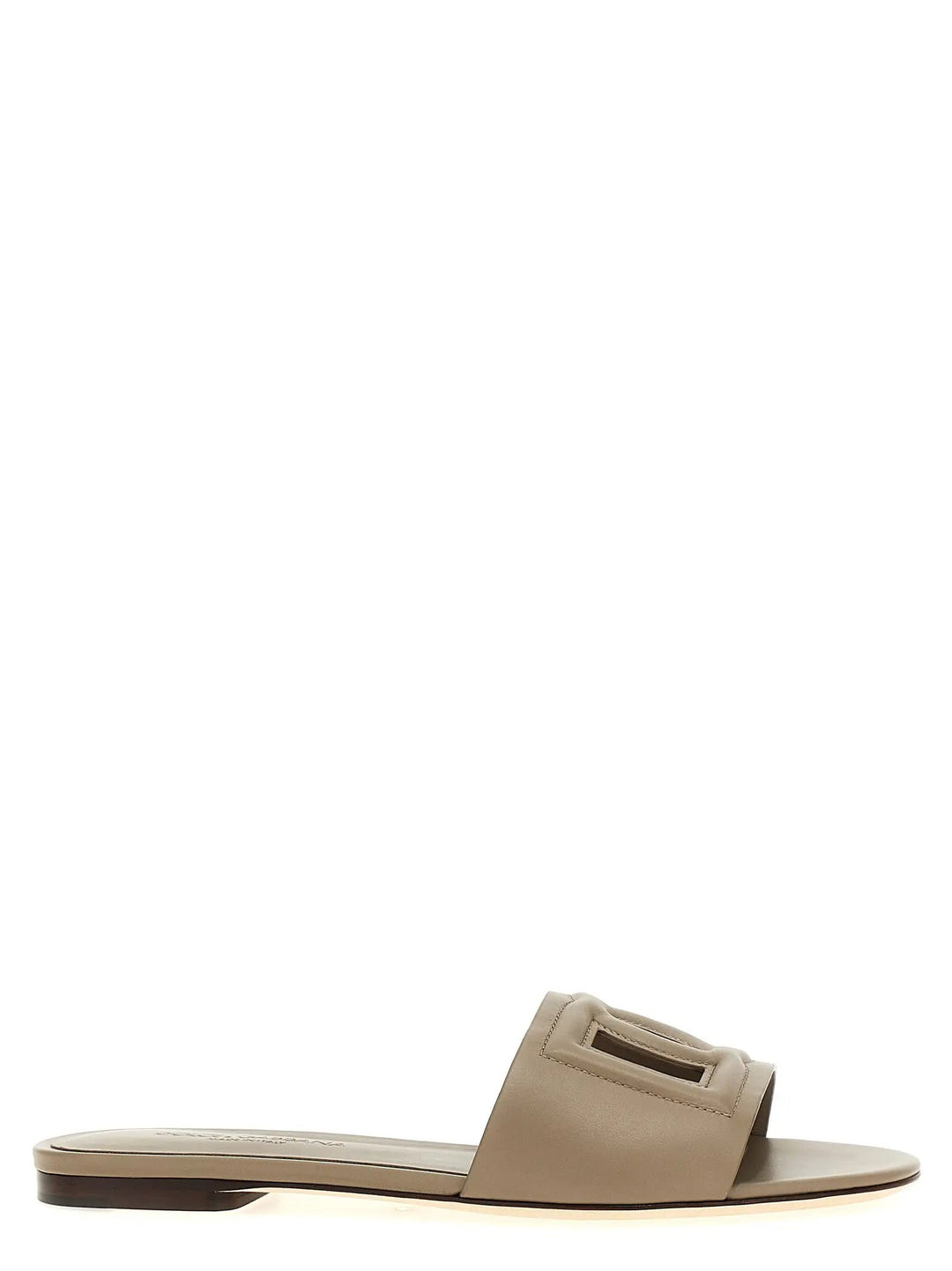 Dolce &amp; Gabbana Gray Calfskin Slides
