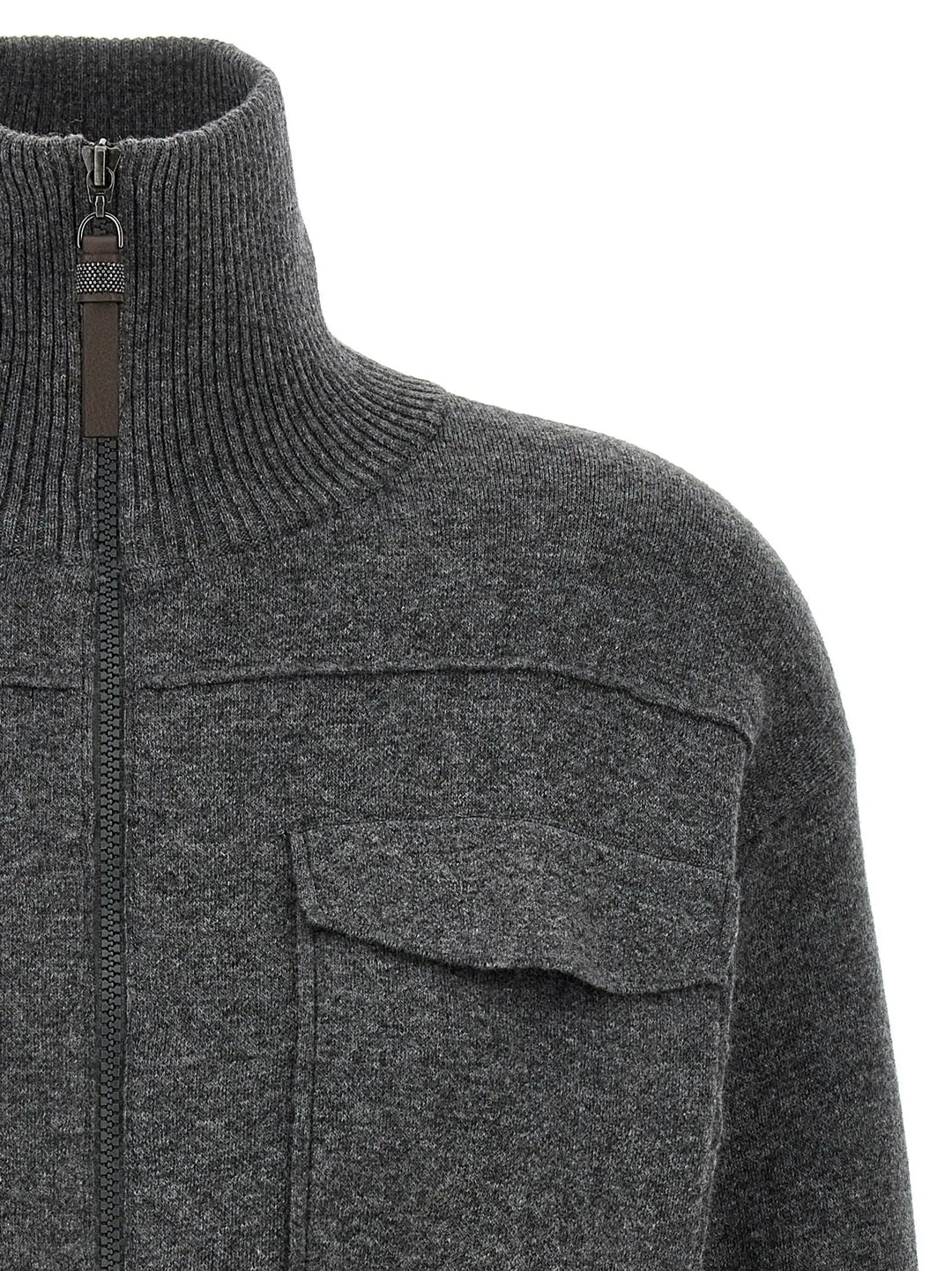 Brunello Cucinelli Gray Cashmere Cardigan