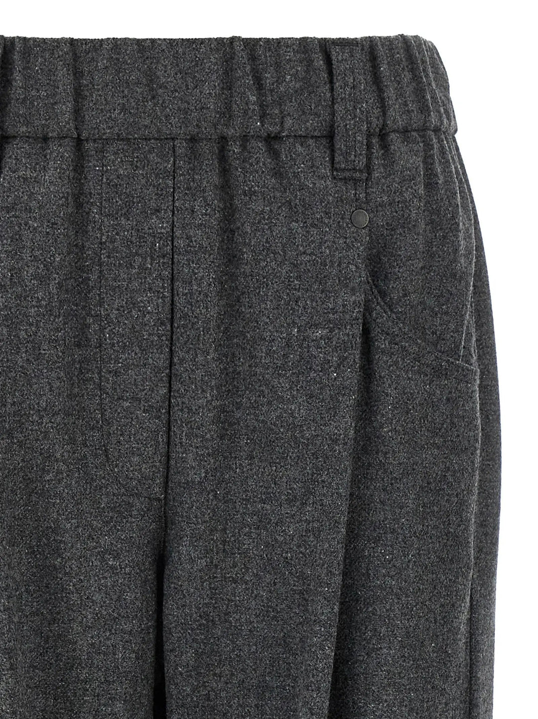 Brunello Cucinelli Gray Virgin Wool Casual Pants