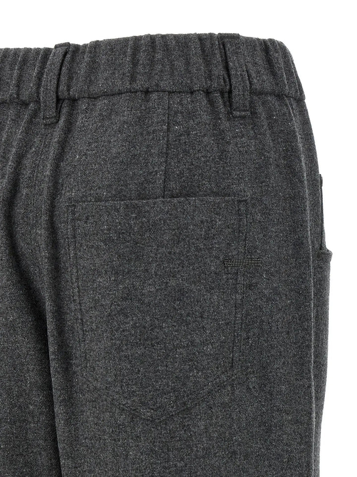 Brunello Cucinelli Gray Virgin Wool Casual Pants