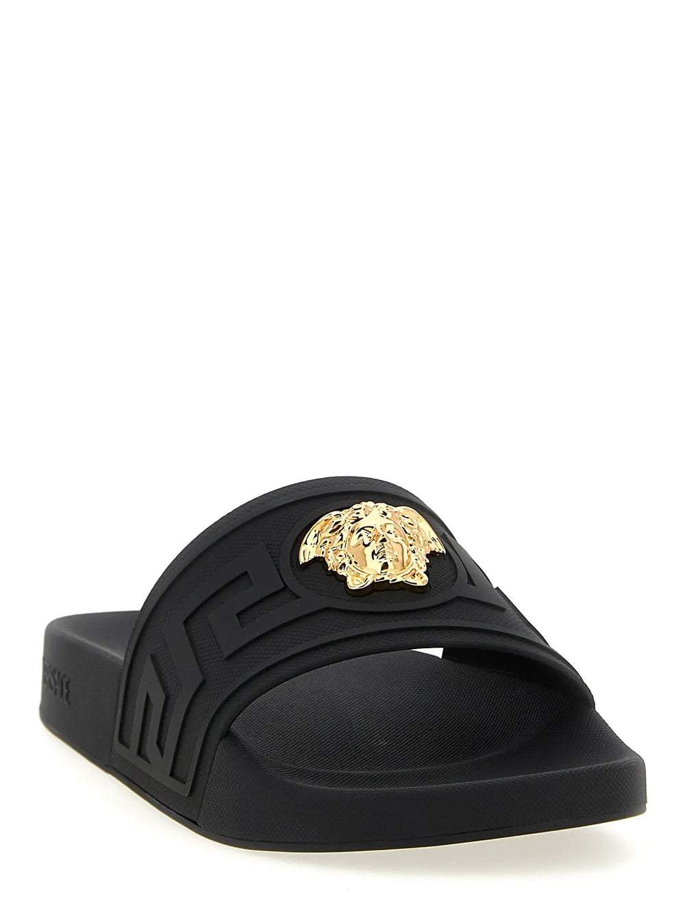 Versace Sample Sale | Versace Black Glass Slides - | Designer outlet