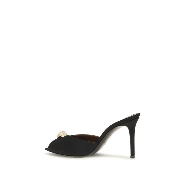 Giuseppe Zanotti Black Calf Leather Bos Taurus Stiletto Heel Sandals