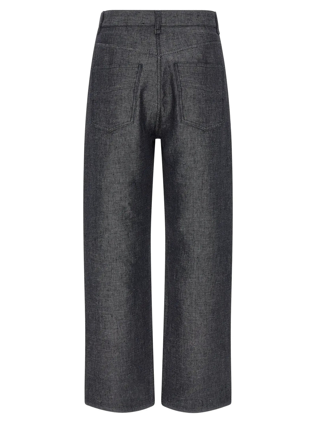 Fendi Gray Linen Straight-Leg Jeans