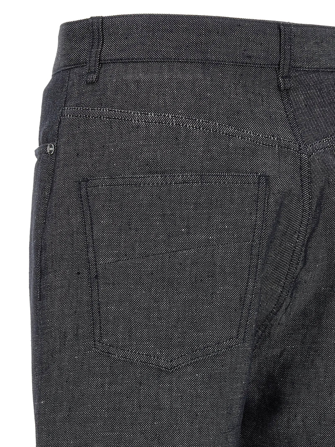 Fendi Gray Linen Straight-Leg Jeans
