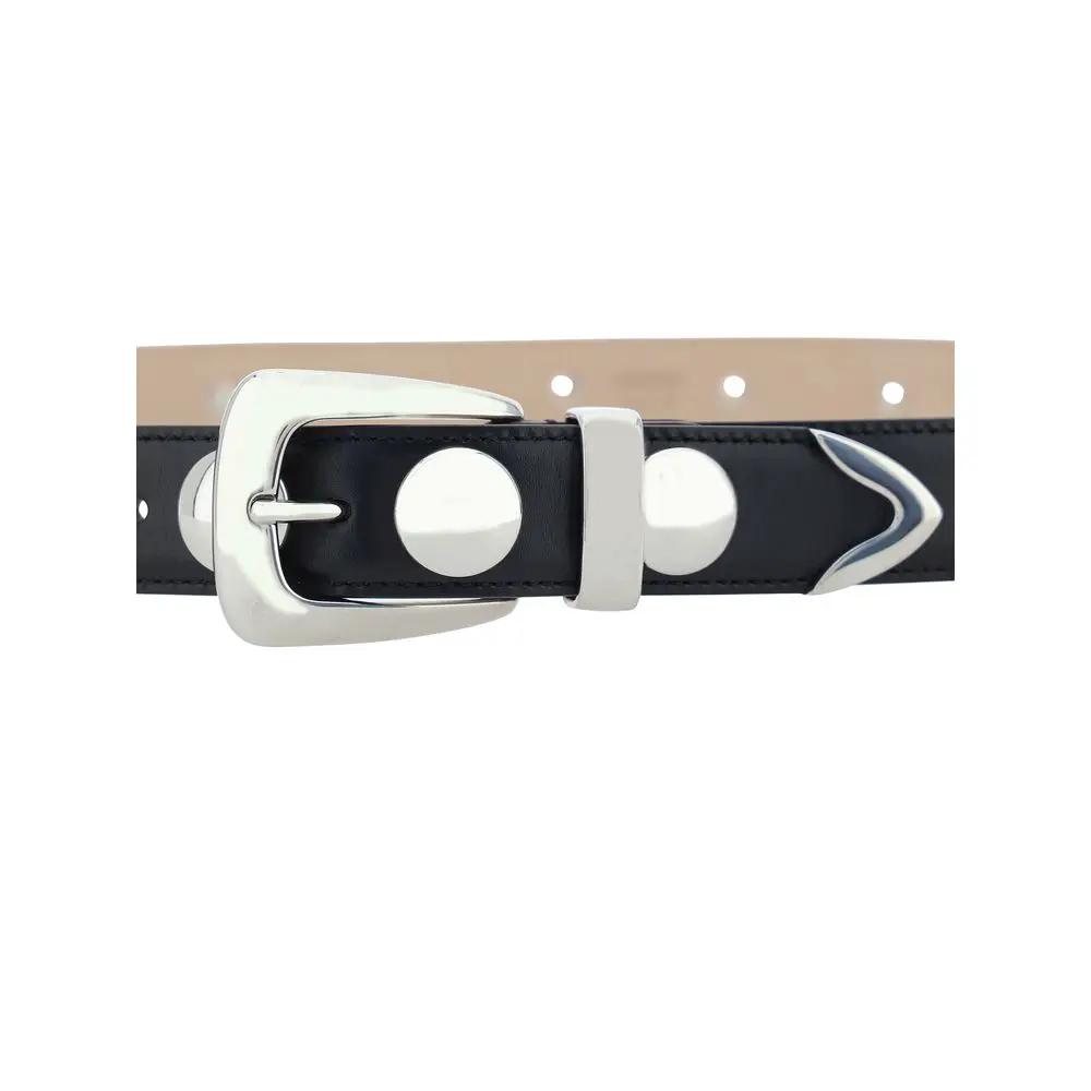 Khaite Sample Sale | Khaite Black Calf Leather Bos Taurus Regular Belt - | Designer outlet