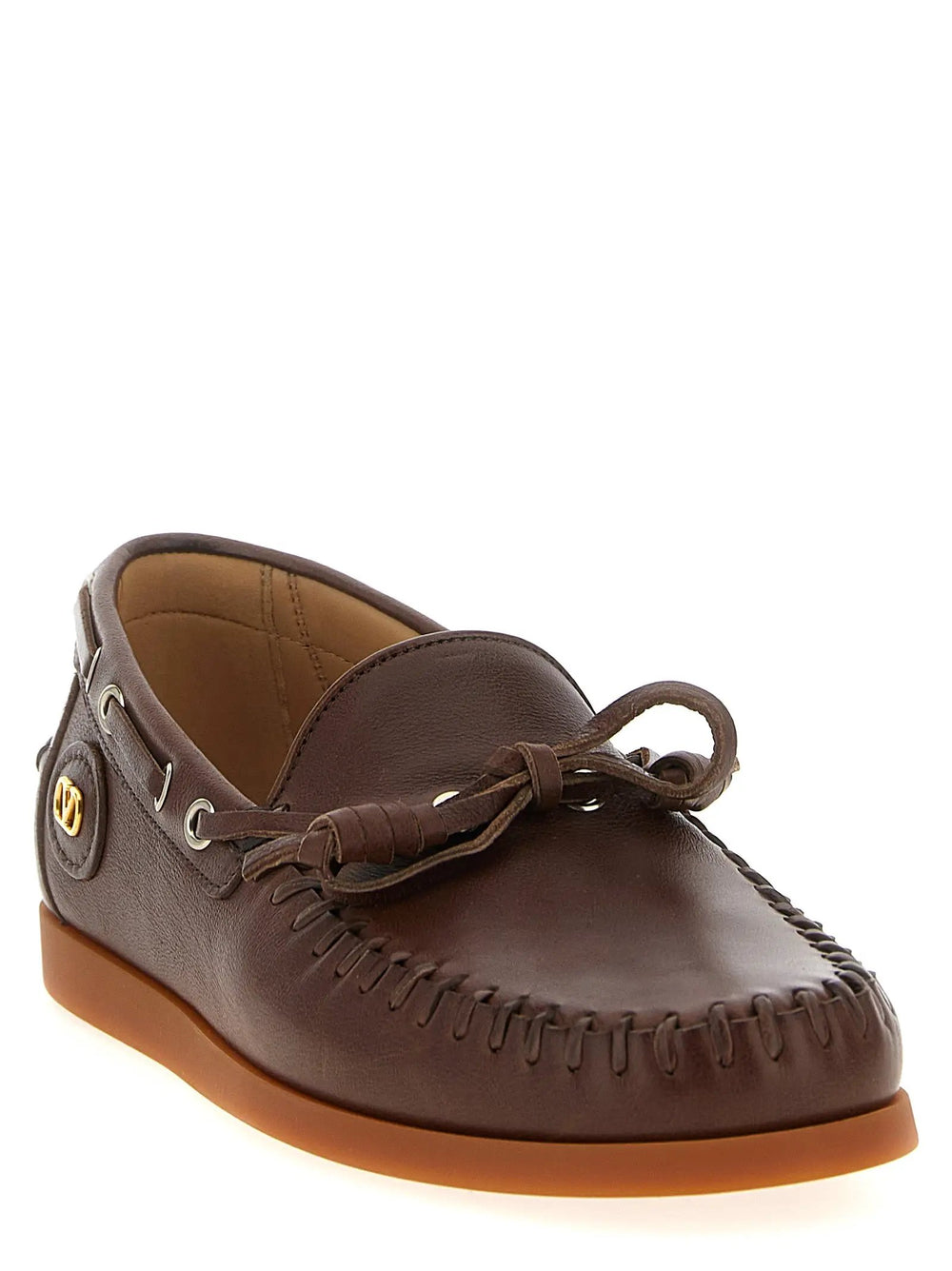 Valentino Garavani Sample Sale | Valentino Garavani Brown Buffalo Leather Moccassin - | Designer outlet