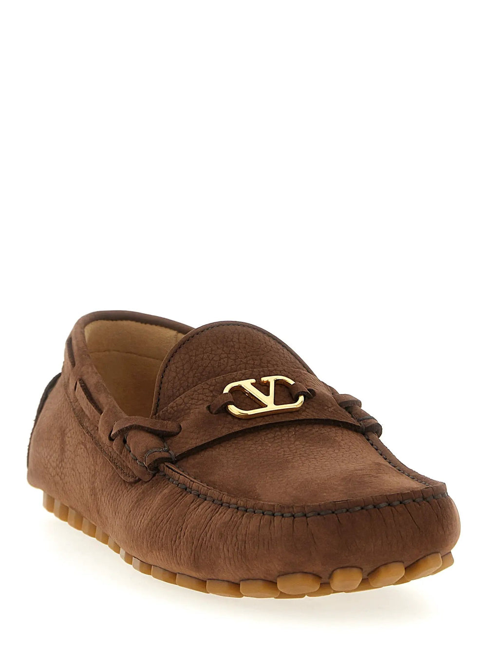 Valentino Garavani Sample Sale | Valentino Garavani Brown Calfskin Slip-On Loafers - | Designer outlet