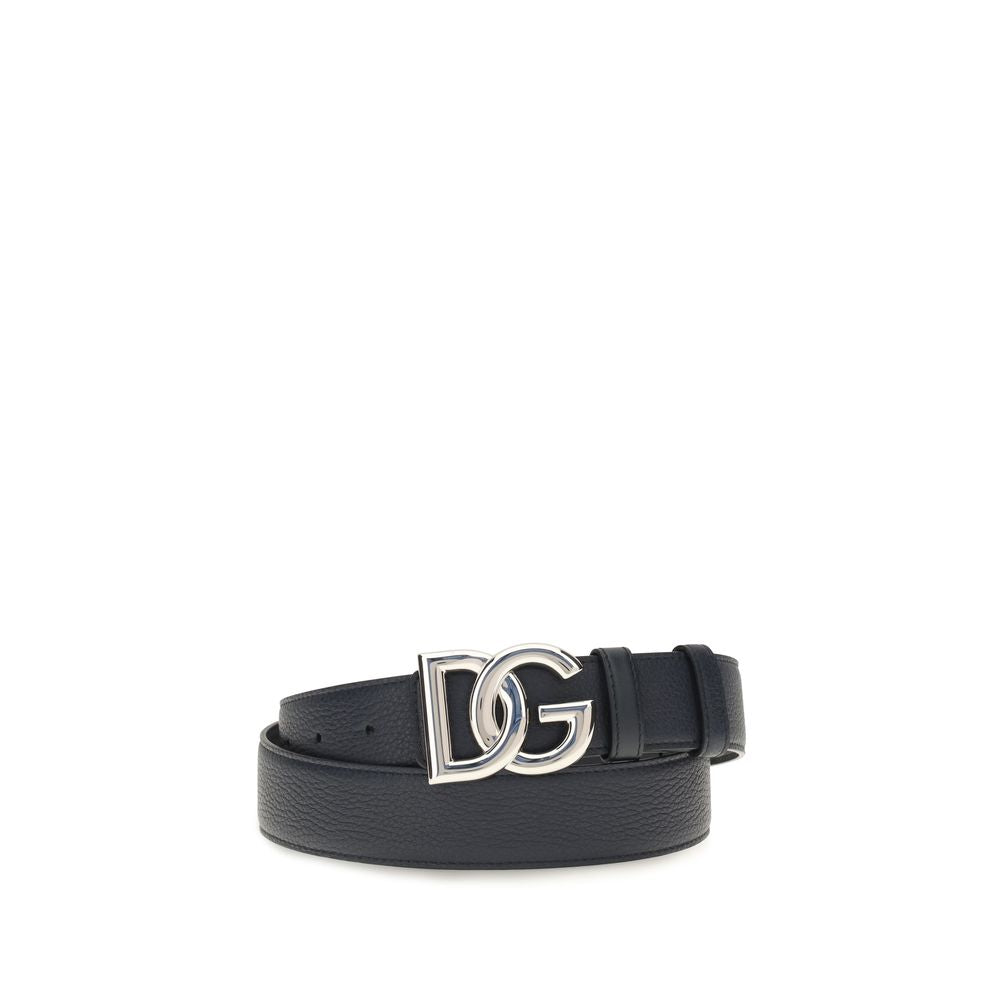 Dolce &amp; Gabbana Black Calf Leather Bos Taurus Regular Belt