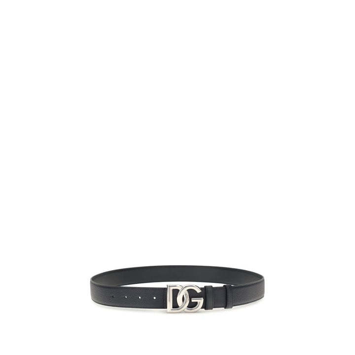 Dolce &amp; Gabbana Black Calf Leather Bos Taurus Regular Belt