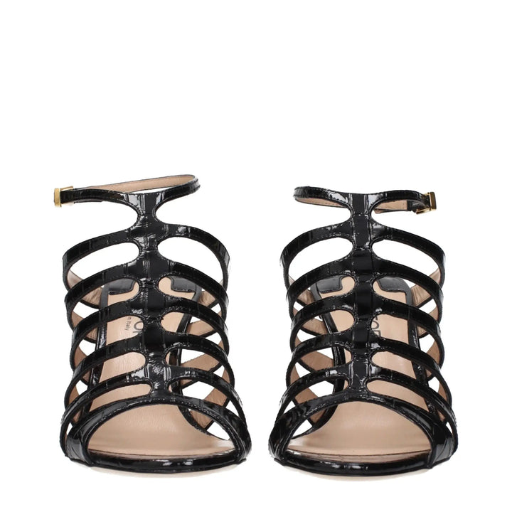 Tom Ford Black Leather Stiletto Heel Sandals