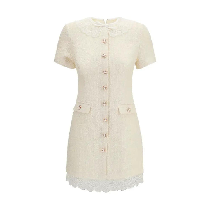 Self-Portrait Beige Polyester Casual Dress