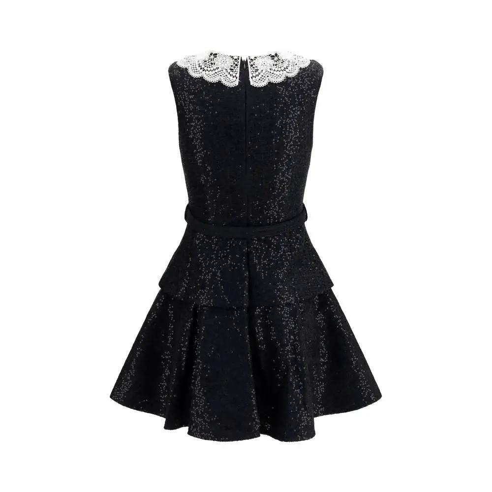 Self-Portrait Black Polyester Casual Dress
