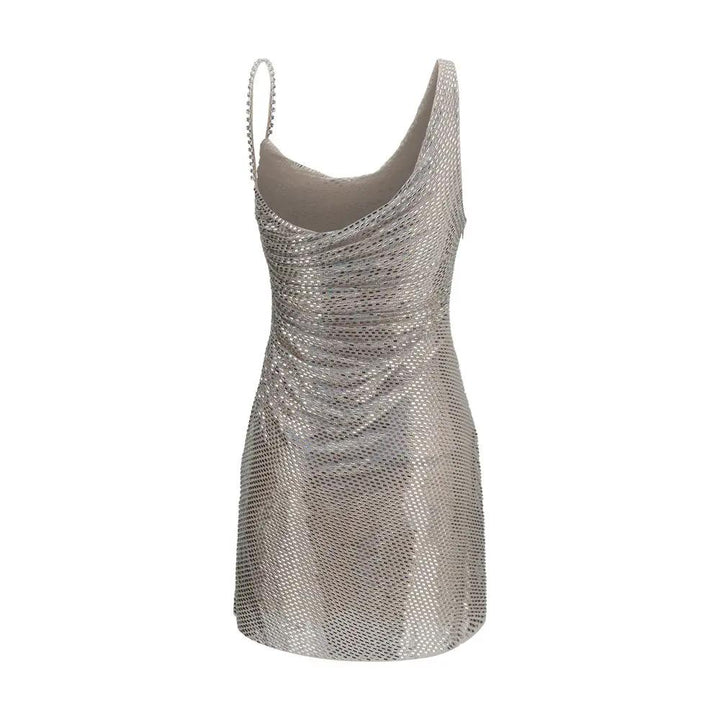 Self-Portrait Silver Polyester Cocktail Dress