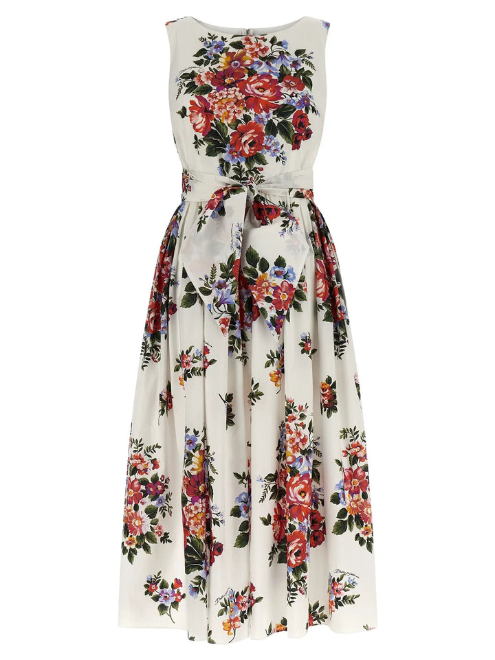 Dolce &amp; Gabbana White Cotton Midi Dress