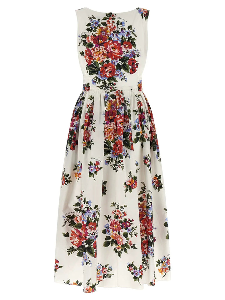 Dolce &amp; Gabbana White Cotton Midi Dress