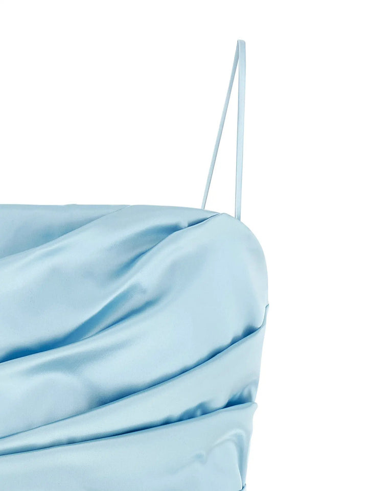 Dolce &amp; Gabbana Light Blue Satin Mini Dress