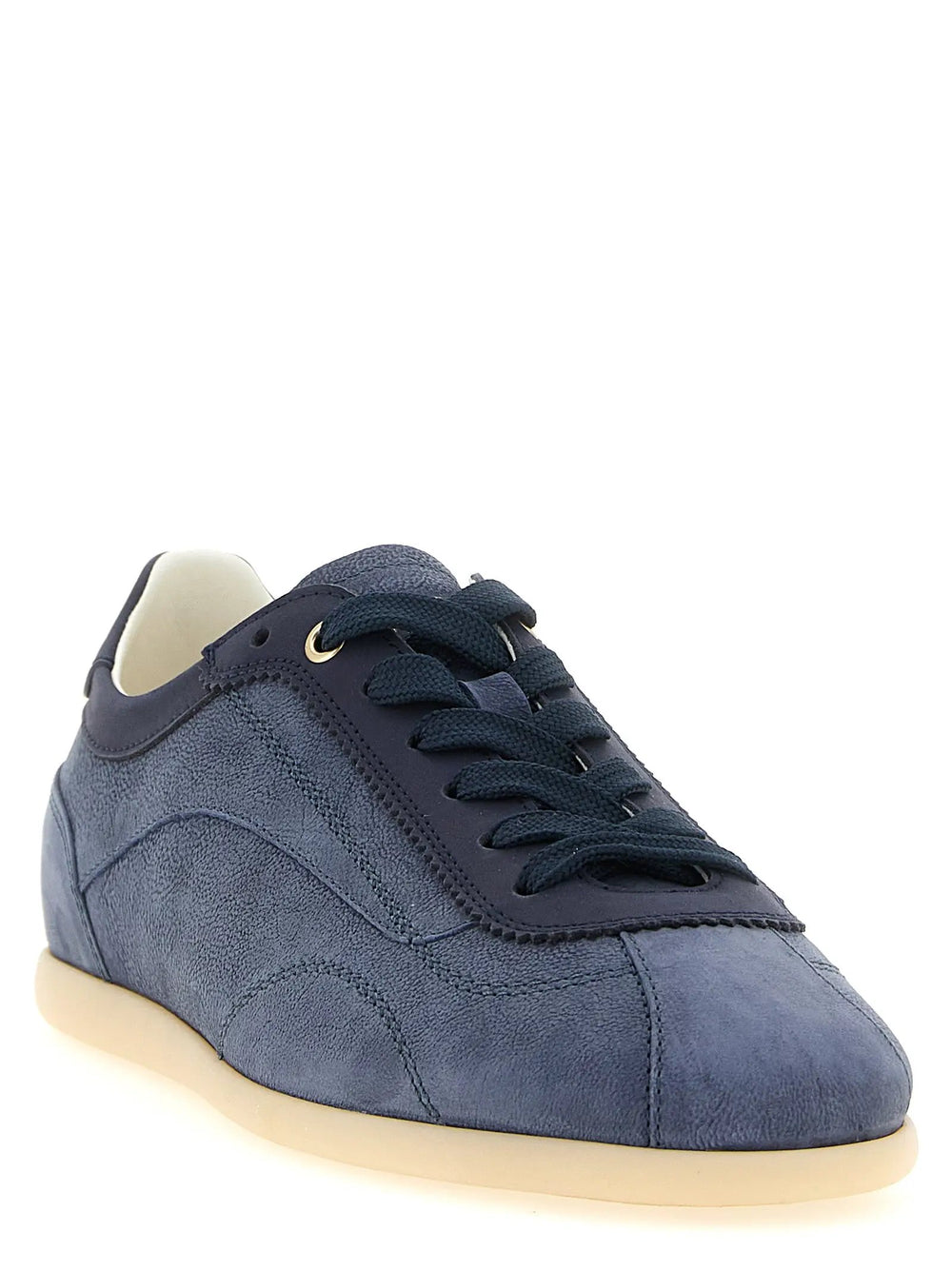 Brunello Cucinelli Sample Sale | Brunello Cucinelli Blue Calfskin Low Top Sneakers - | Designer outlet