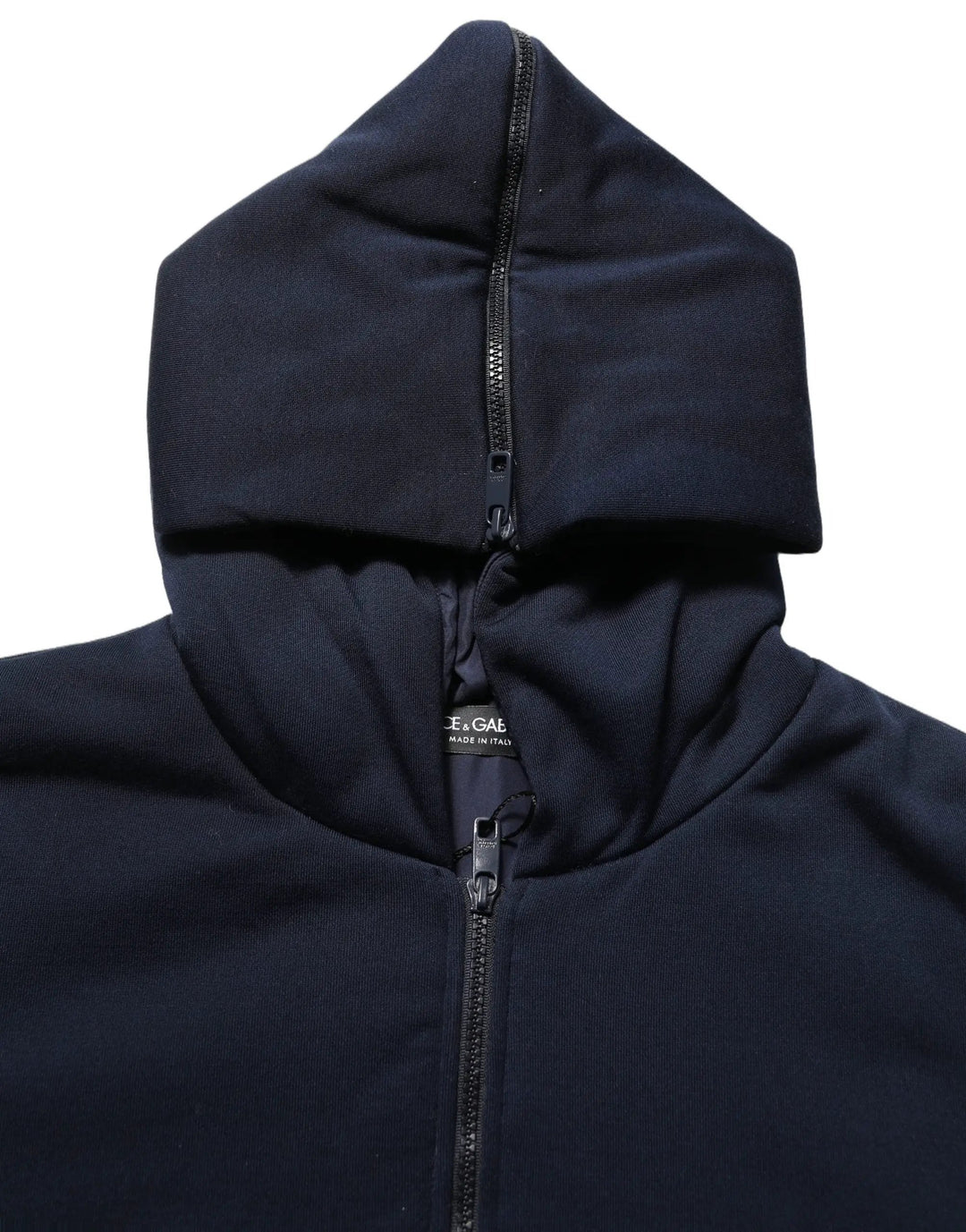Dolce &amp; Gabbana Black Cotton Full Zip Hooded Bomber Jacket