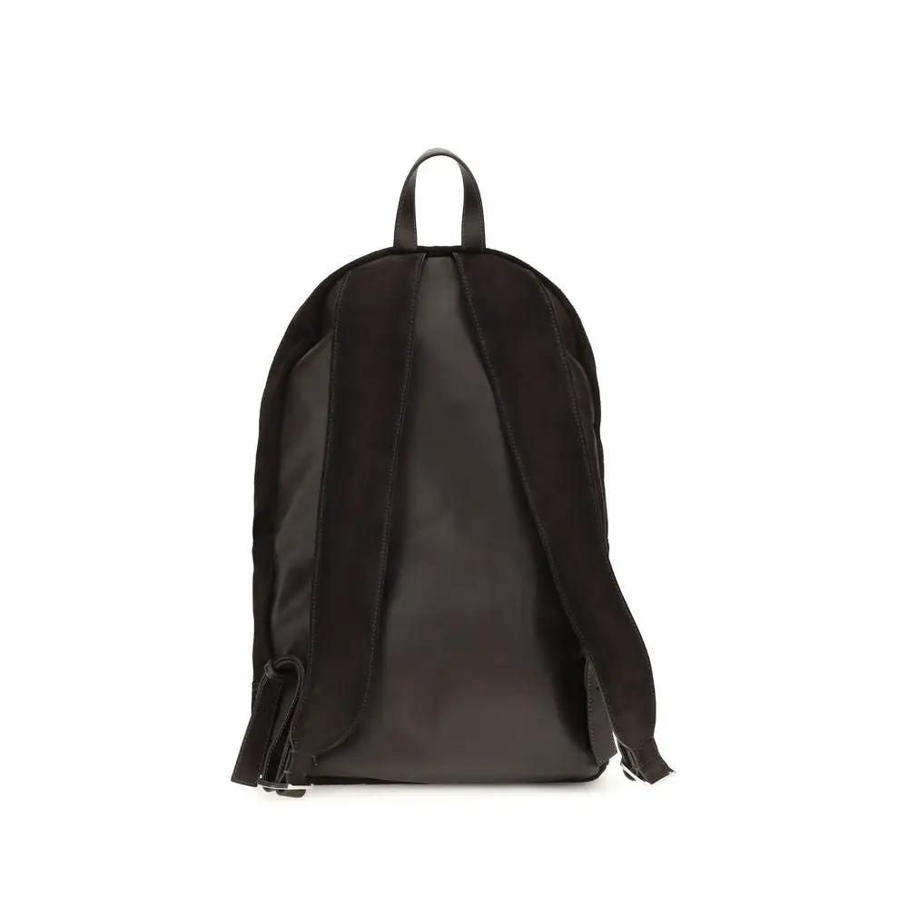 Santoni Brown Calf Leather Bos Taurus Men's Backpack