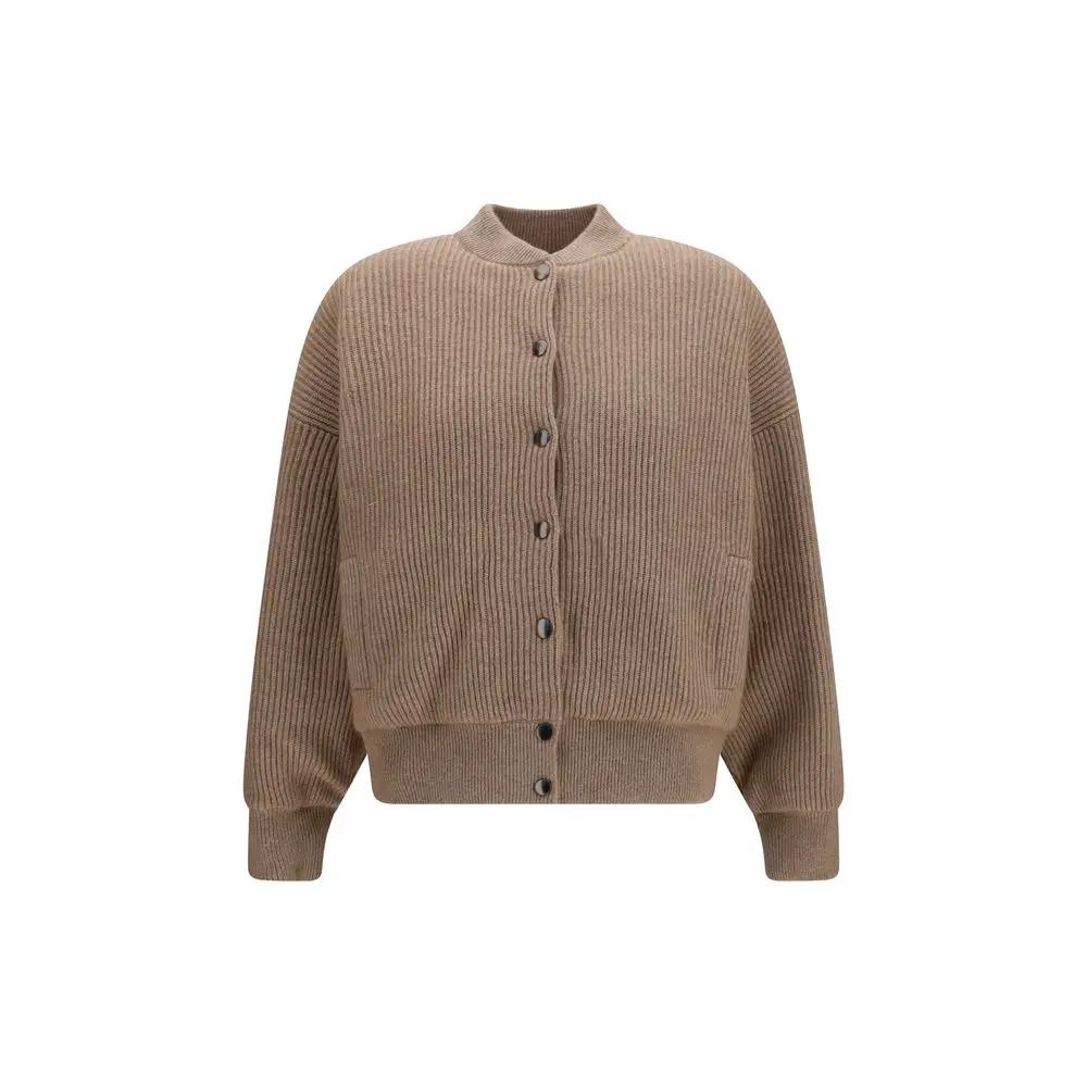 Brunello Cucinelli Beige Cashmere Bomber