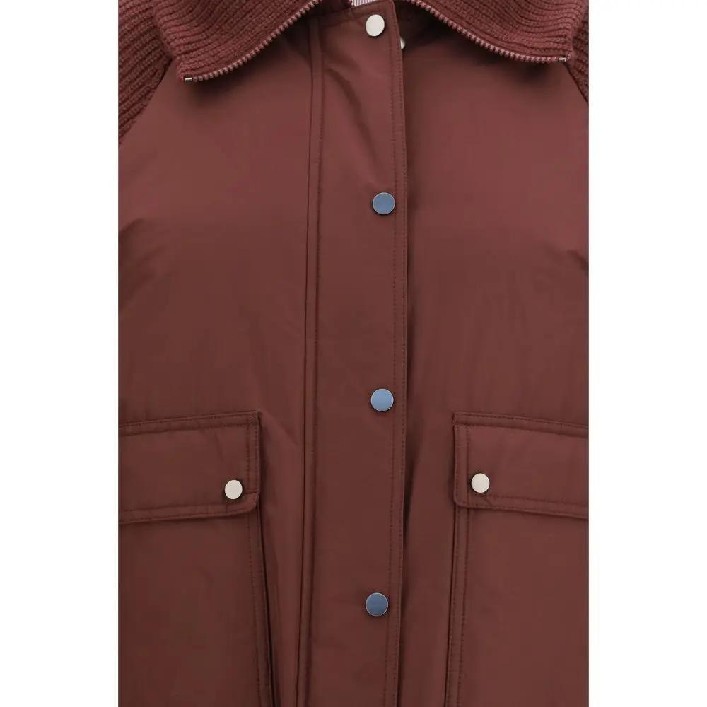 Brunello Cucinelli Bordeaux Polyester Full-Length Jacket