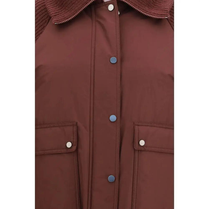 Brunello Cucinelli Bordeaux Polyester Full-Length Jacket