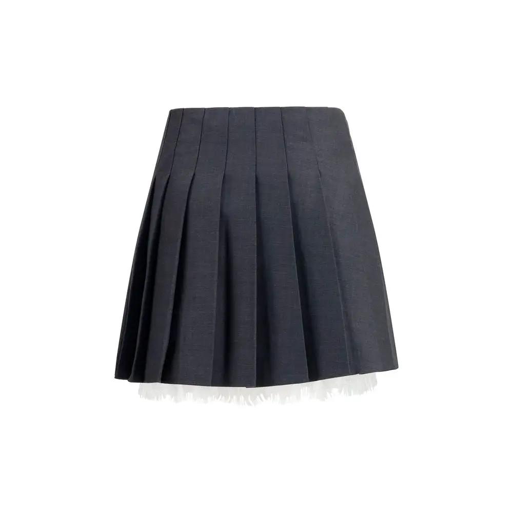 Self-Portrait Sample Sale | Self-Portrait Gray Polyamide Mini Skirt - | Designer outlet