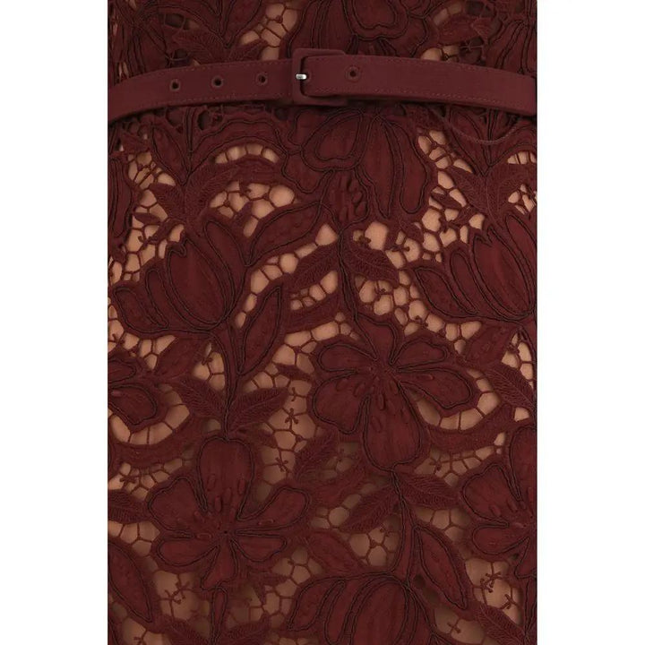Self-Portrait Bordeaux Polyester Cocktail Dress