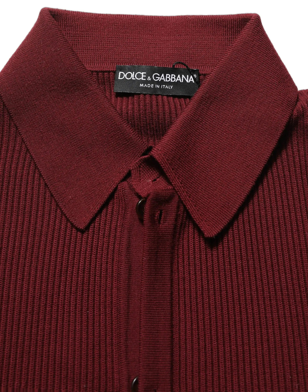 Dolce &amp; Gabbana Burgundy Wool Button Down Cardigan Sweater