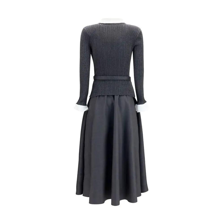 Self-Portrait Gray Polyamide Casual Dress