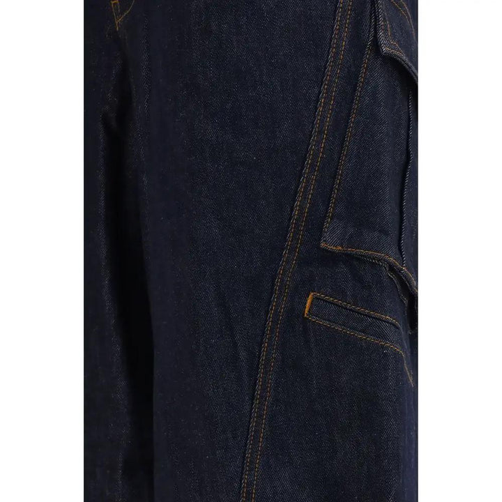 Self-Portrait Blue Cotton Cargo Pants
