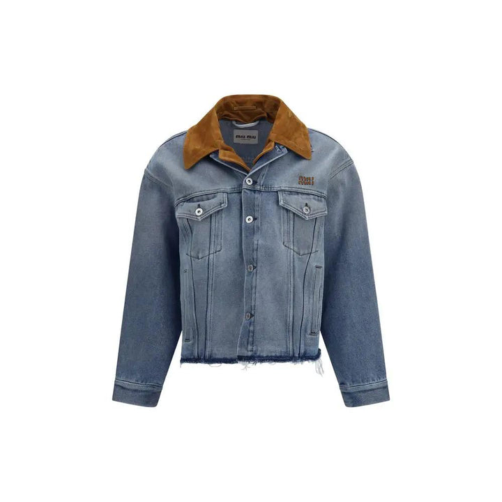 Miu Miu Sample Sale | Miu Miu Blue Cotton Denim Jacket - | Designer outlet