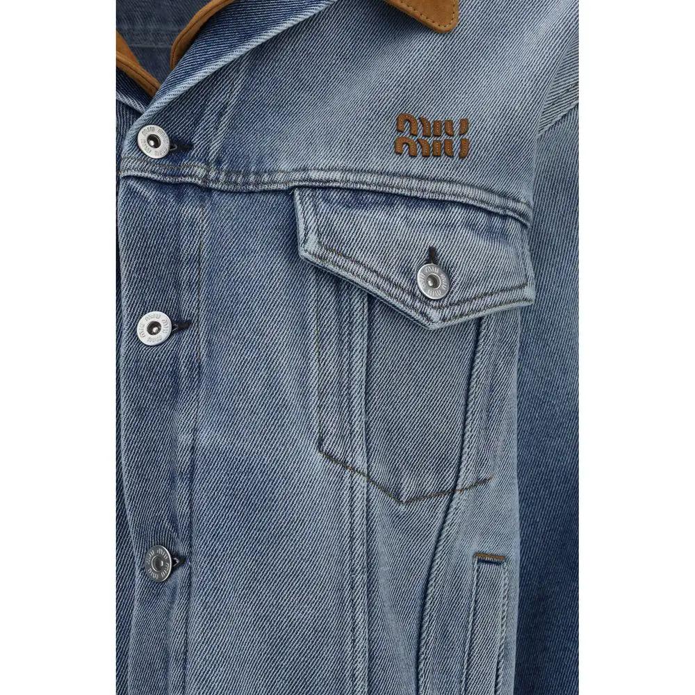 Miu Miu Sample Sale | Miu Miu Blue Cotton Denim Jacket - | Designer outlet