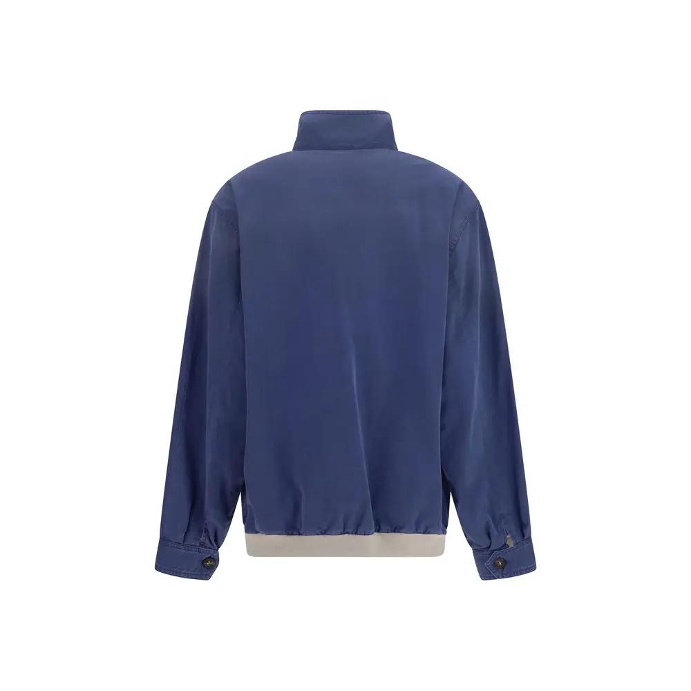 Miu Miu Sample Sale | Miu Miu Blue Cotton Bomber - | Designer outlet