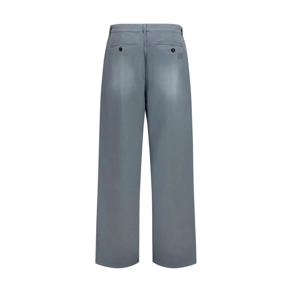 Miu Miu Sample Sale | Miu Miu Gray Cotton Casual Pants - | Designer outlet