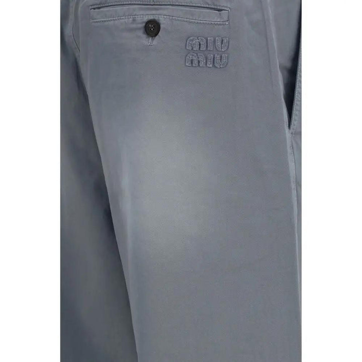 Miu Miu Sample Sale | Miu Miu Gray Cotton Casual Pants - | Designer outlet