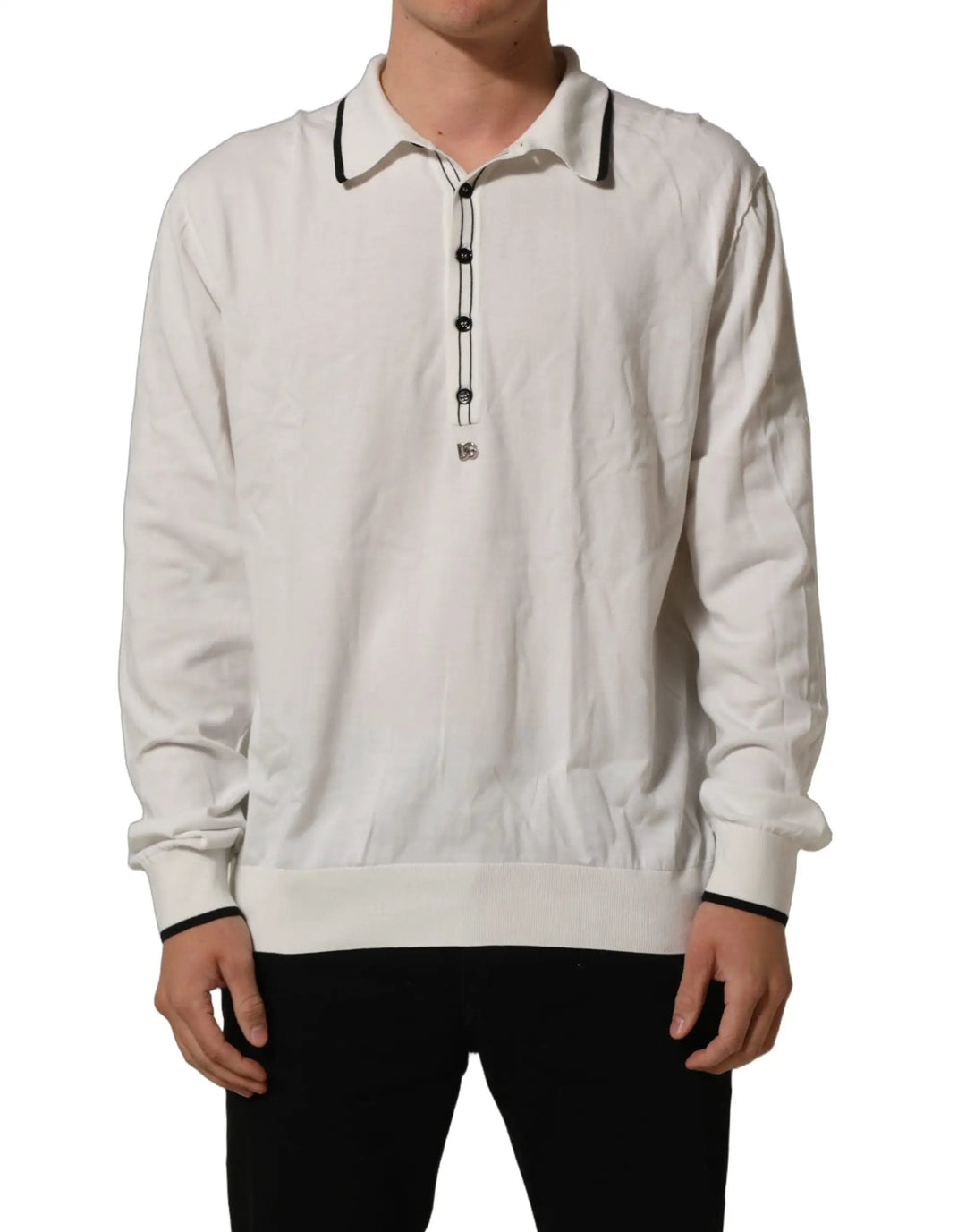 Dolce &amp; Gabbana Black Leaf Print Silk Men Crew Neck T-shirt