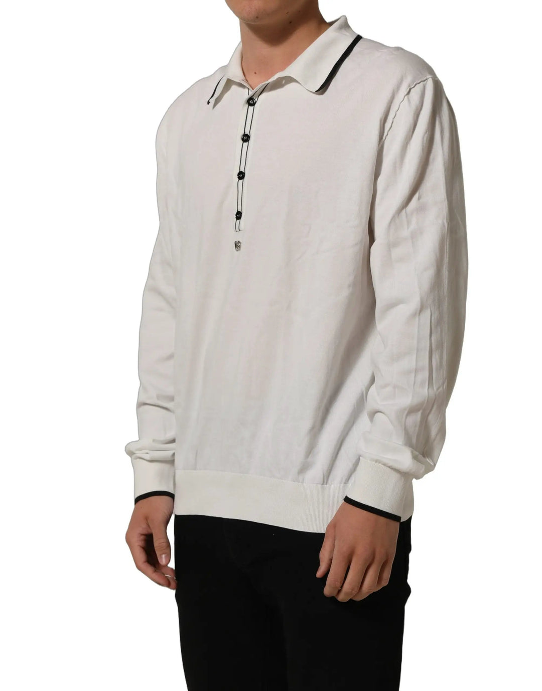 Dolce &amp; Gabbana Black Leaf Print Silk Men Crew Neck T-shirt