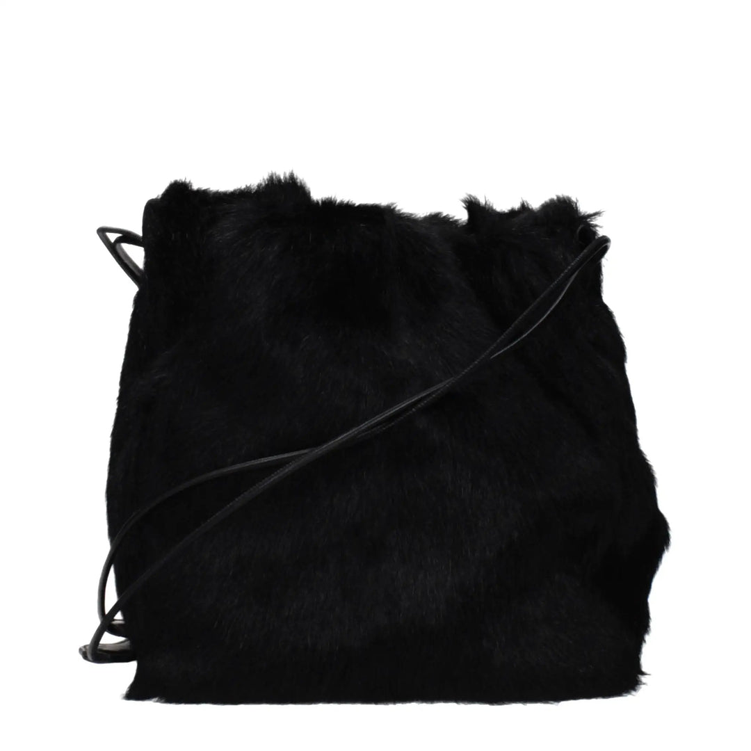 Jil Sander Sample Sale | Jil Sander Black Fur Shoulder Bag - | Designer outlet