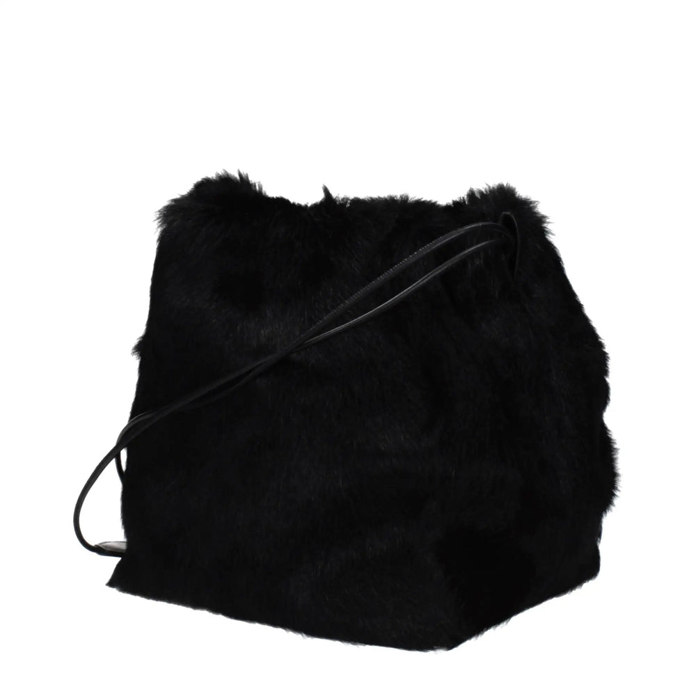 Jil Sander Sample Sale | Jil Sander Black Fur Shoulder Bag - | Designer outlet