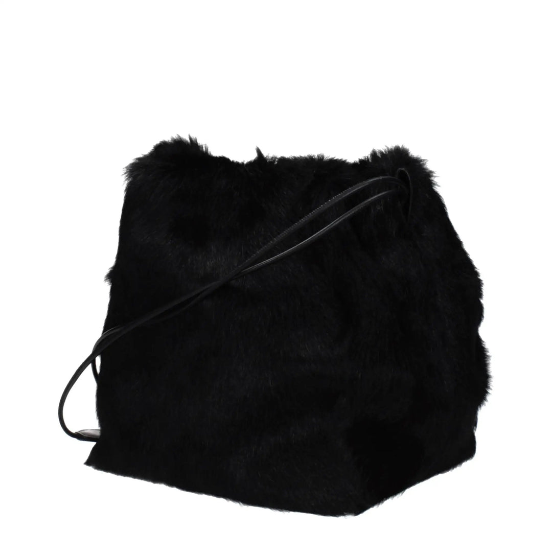 Jil Sander Sample Sale | Jil Sander Black Fur Shoulder Bag - | Designer outlet