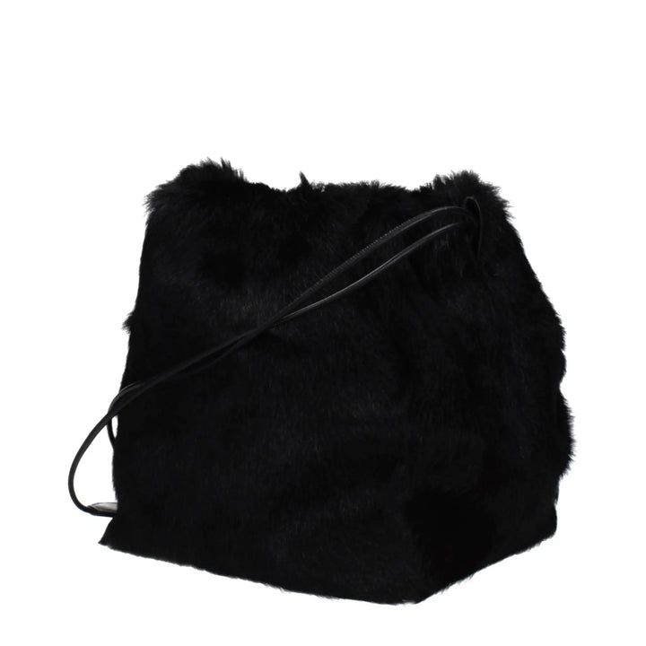 Jil Sander Sample Sale | Jil Sander Black Fur Shoulder Bag - | Designer outlet